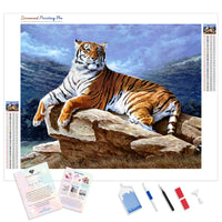 Tiger Resting | Diamond Painting Kit - Full Drill - Square or Round Diamonds with AB Drills Option