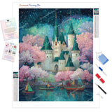 Twilight Castle Diamond Painting Kit - Full Drill / Square or Round Diamonds with AB Drills Option
