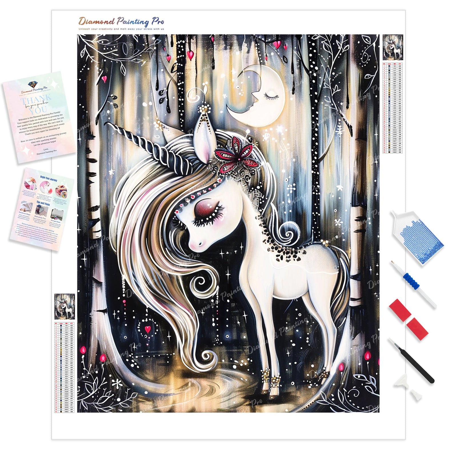 Unicorn's Whimsical Dreamland | Diamond Painting Kit - Full Drill - Square or Round Diamonds with AB Drills Option