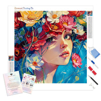 Floral Gaze | Diamond Painting Kit - Full Drill - Square or Round Diamonds with AB Drills Option