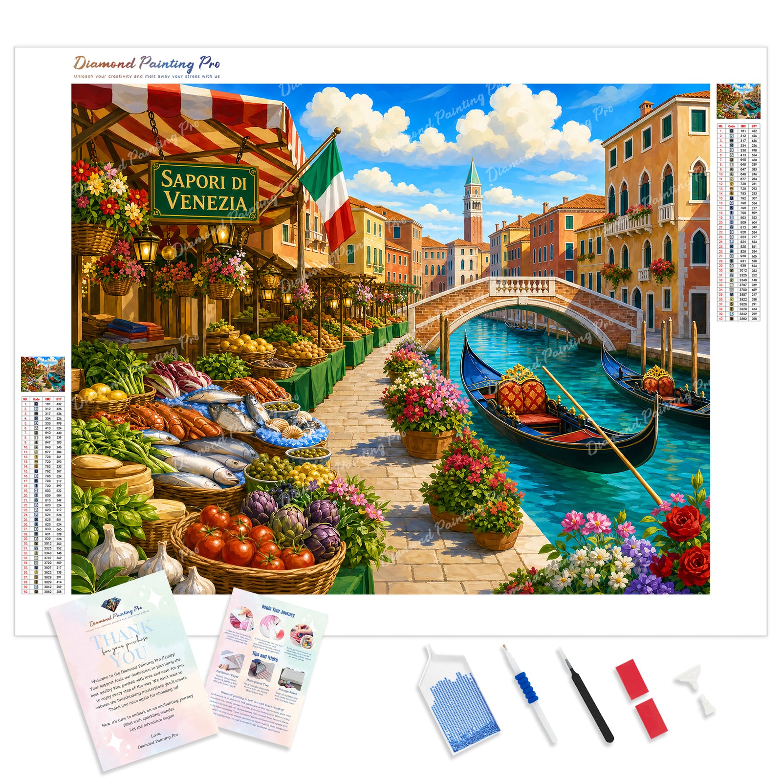 Venice Afternoon Diamond Painting Kit - Full Drill / Square or Round Diamonds with AB Drills Option