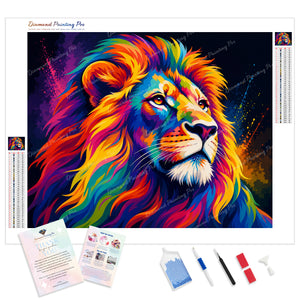 Vibrant Rainbow Lion | Diamond Painting