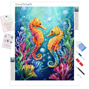 Vibrant Seahorses | Diamond Painting