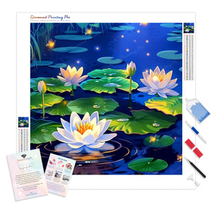 Waterlily with Firefly | Diamond Painting