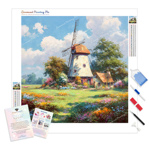 Windmill and Cottage | Diamond Painting