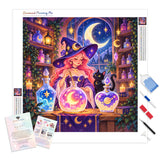 Witch's Potion Shop Diamond Painting Kit - Full Drill / Square or Round Diamonds with AB Drills Option