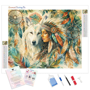 Wolf and Dreamcatcher | Diamond Painting