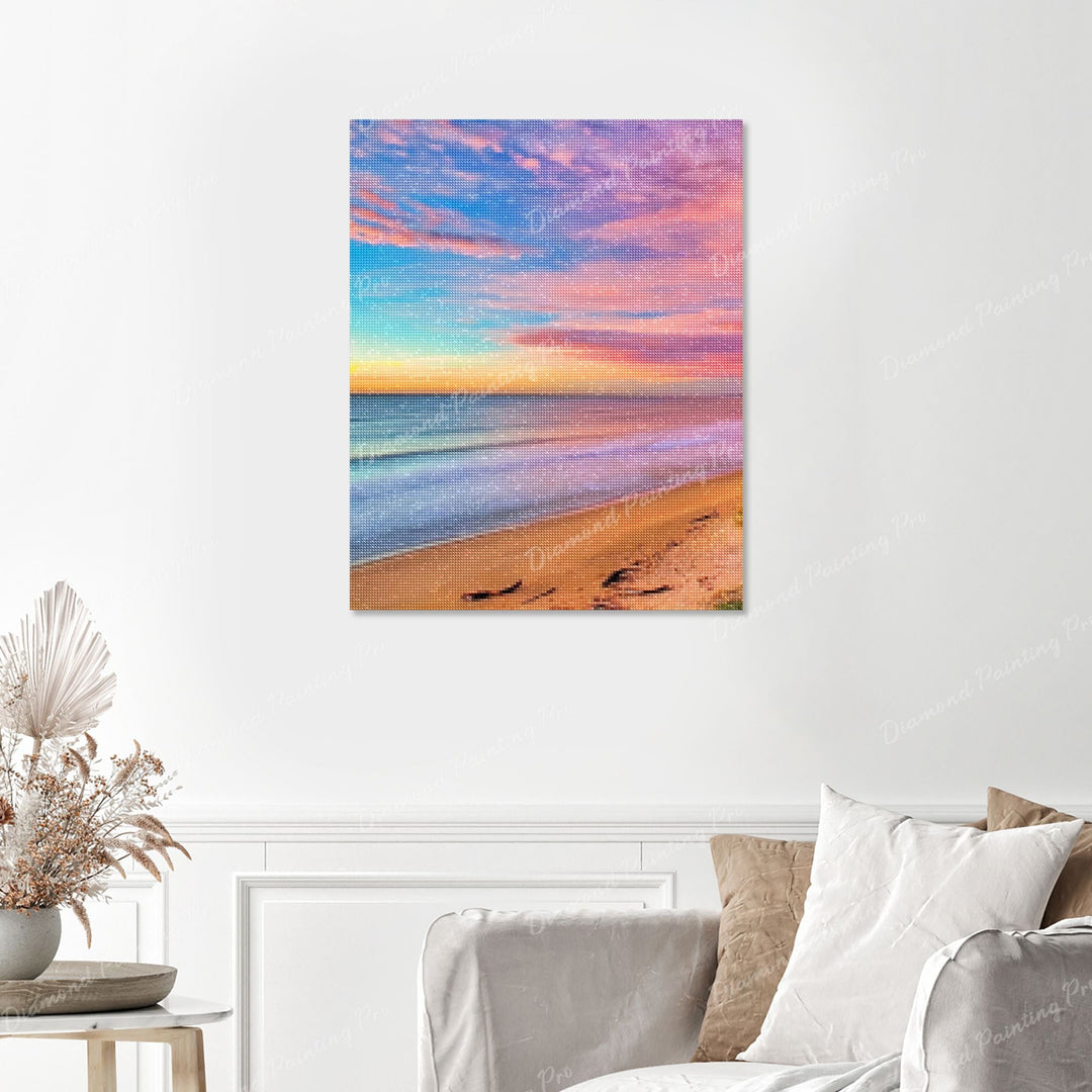 Colorful Beach Sky Finished Diamond Painting with No Frame