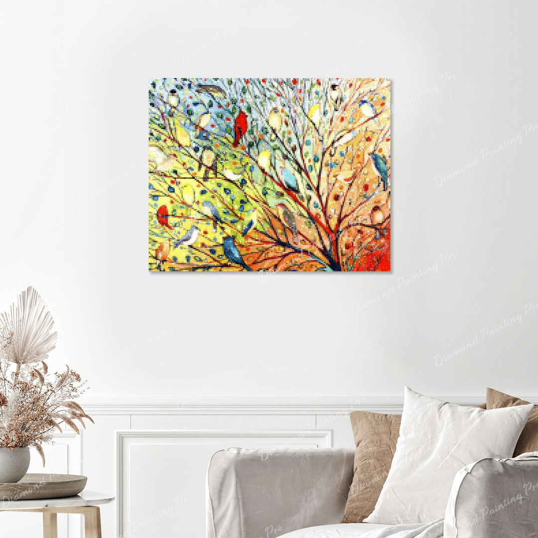 Birds Finished Diamond Painting with No Frame