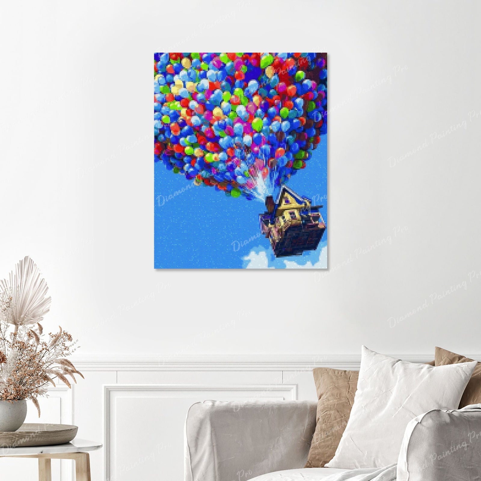 Flying House Finished Diamond Painting with No Frame