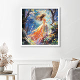 Willow The Whimsical Wanderer Finished Diamond Painting Displayed with White Frame as Home Decor