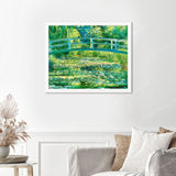 The Water Lily Pond - Claude Monet Finished Diamond Painting Displayed with White Frame as Home Decor