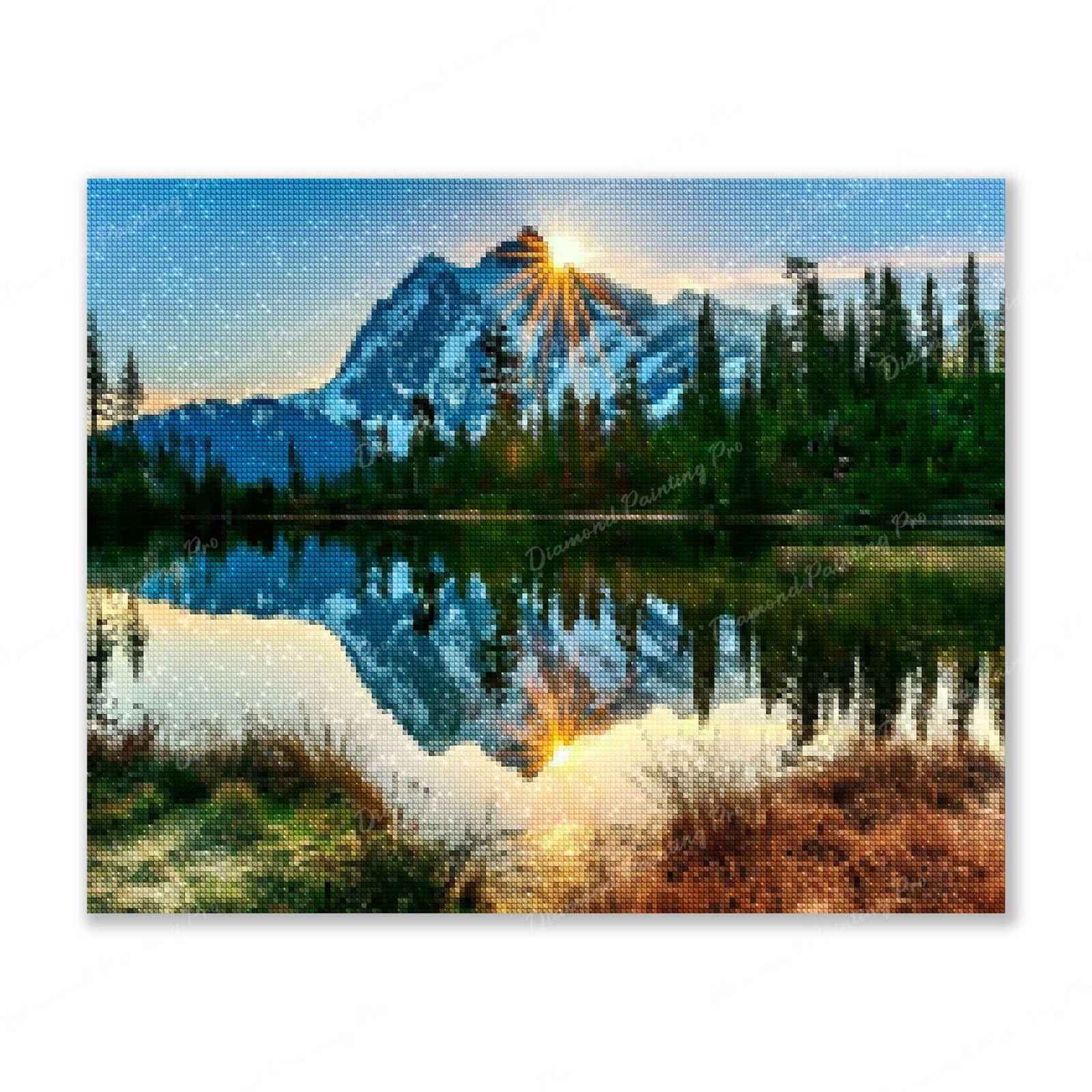 Sun Shining on Mountain Finished Diamond Painting For Sale From Diamond Painting Pro