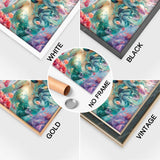 Completed Diamond Art of Enchanting Mermaid Delight with Multiple Frame Options