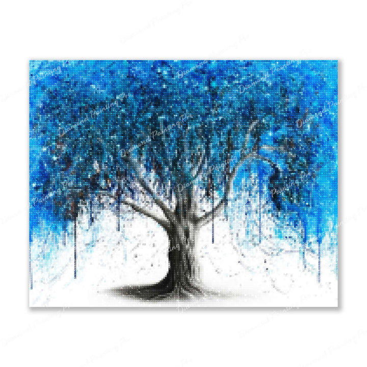 Blue Midnight Tree Finished Diamond Painting For Sale From Diamond Painting Pro