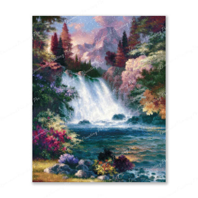 Waterfalls Finished Diamond Painting For Sale From Diamond Painting Pro