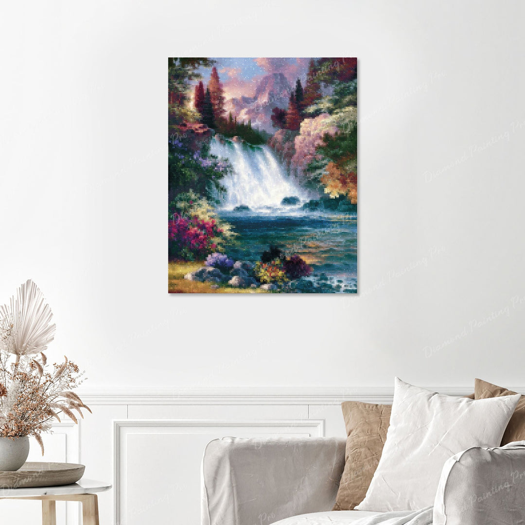 Waterfalls Finished Diamond Painting with No Frame