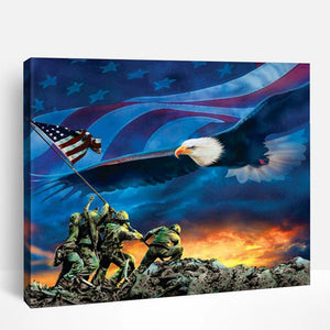 Eagle and American Soldiers | Paint By Numbers