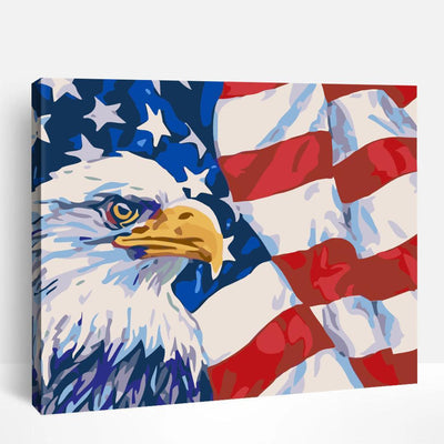 Eagle and the US Flag | Paint By Numbers