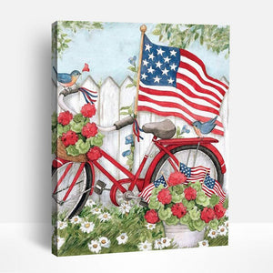 Patriotic Bicycle | Paint By Numbers