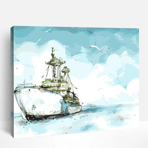 Boat near Coast | Paint By Numbers