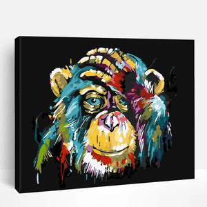 Colorful Chimp Portrait | Paint By Numbers