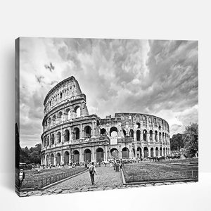 Colosseum in Black & White | Paint By Numbers