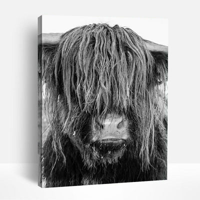 Cow in Black & White | Paint By Numbers