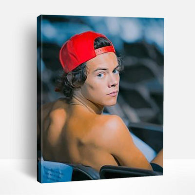 Harry Styles in Red Cap | Paint By Numbers