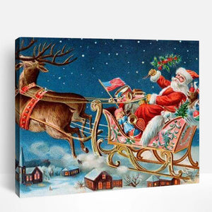 Santa on Sleigh | Paint By Numbers