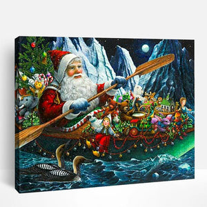 Santa Claus Rowing | Paint By Numbers