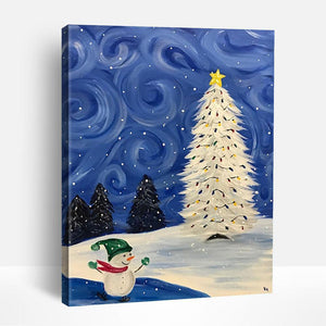 Christmas Tree and Snowman | Paint By Numbers