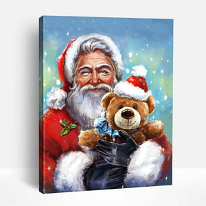 Santa and Toy Bear | Paint By Numbers