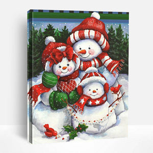 Snowman Family Joy | Paint By Numbers