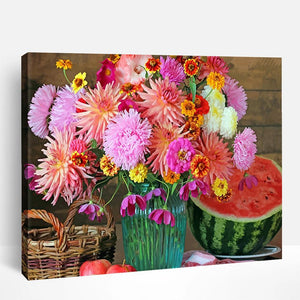 Flowers and Watermelon | Paint By Numbers