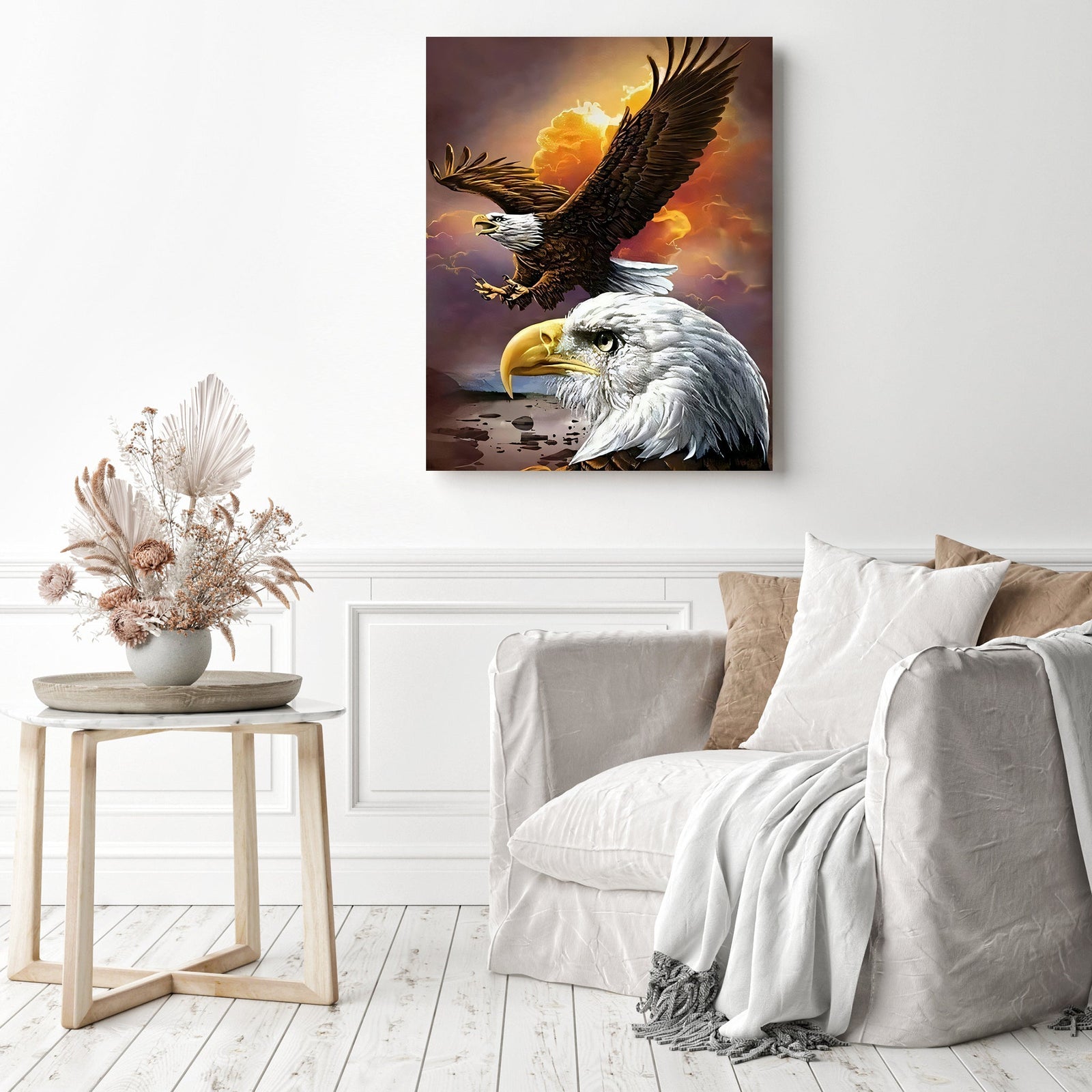 American Flying Eagle | Diamond Painting Displayed as Home Decor