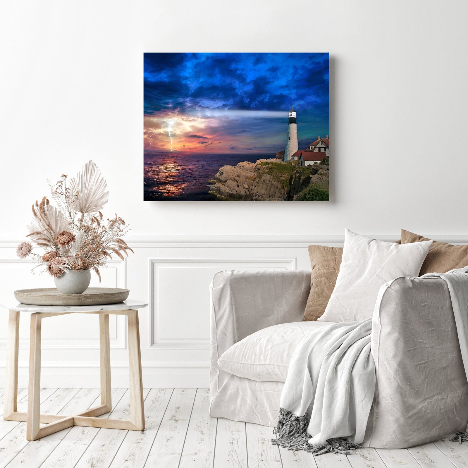 Lighthouse Beckons | Diamond Painting Displayed as Home Decor