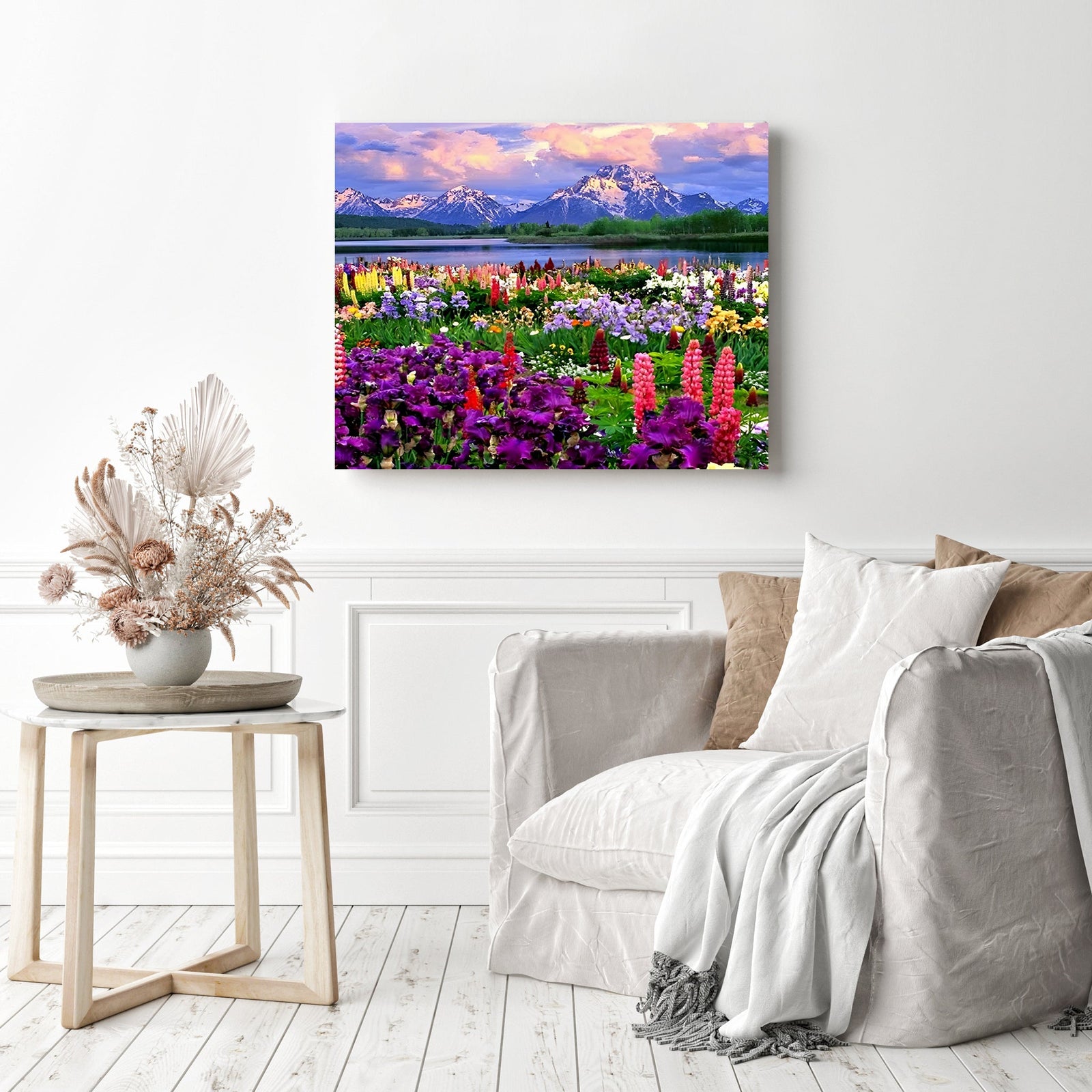 Picturesque Grand Teton | Diamond Painting Displayed as Home Decor