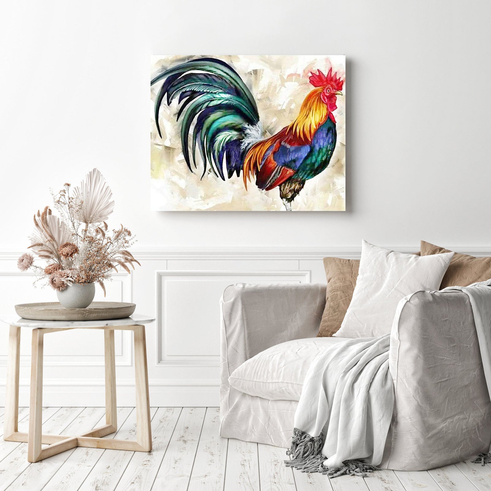 Rooster | Diamond Painting Displayed as Home Decor