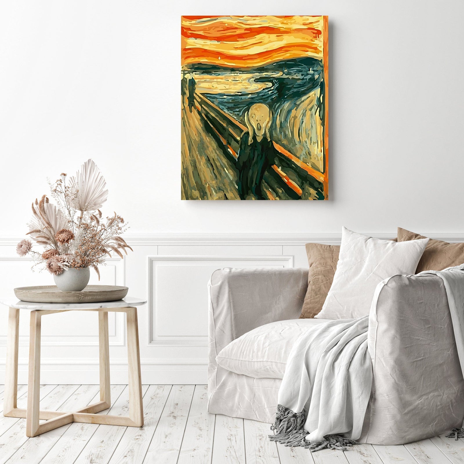 The Scream - Edvard Munch | Diamond Painting Displayed as Home Decor