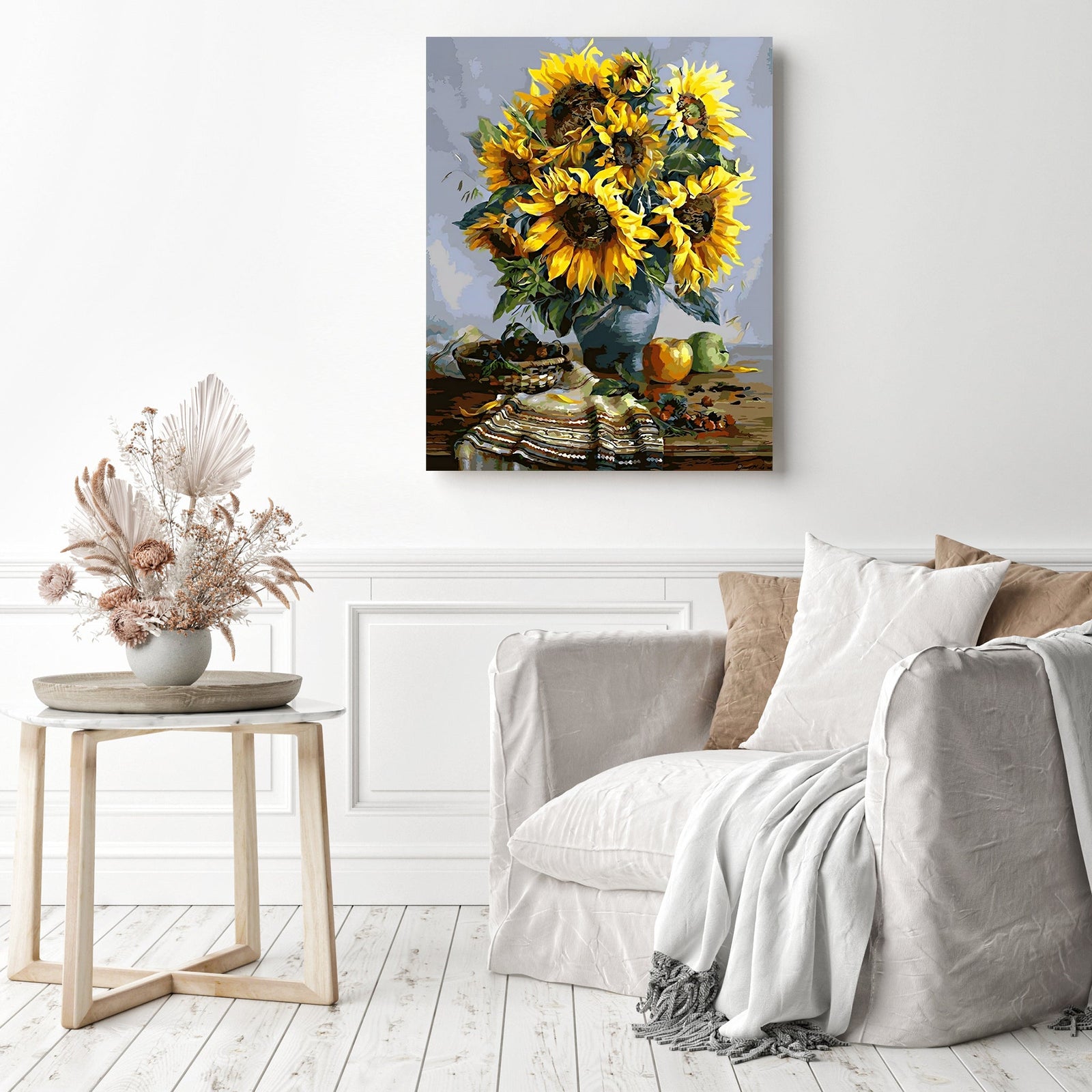 Sunflower Bouquet | Diamond Painting Displayed as Home Decor