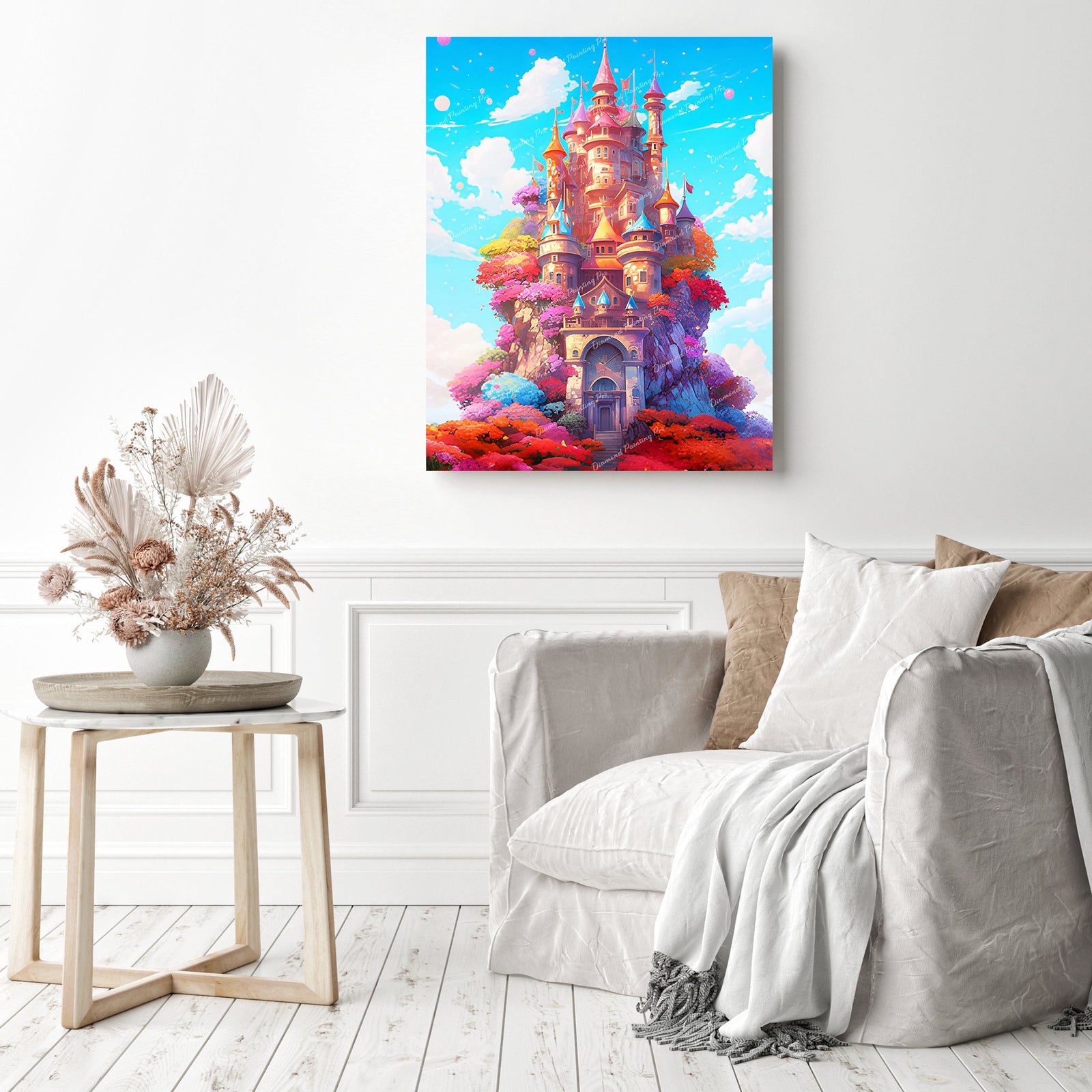 Castle of Dreams | Diamond Painting Displayed as Home Decor