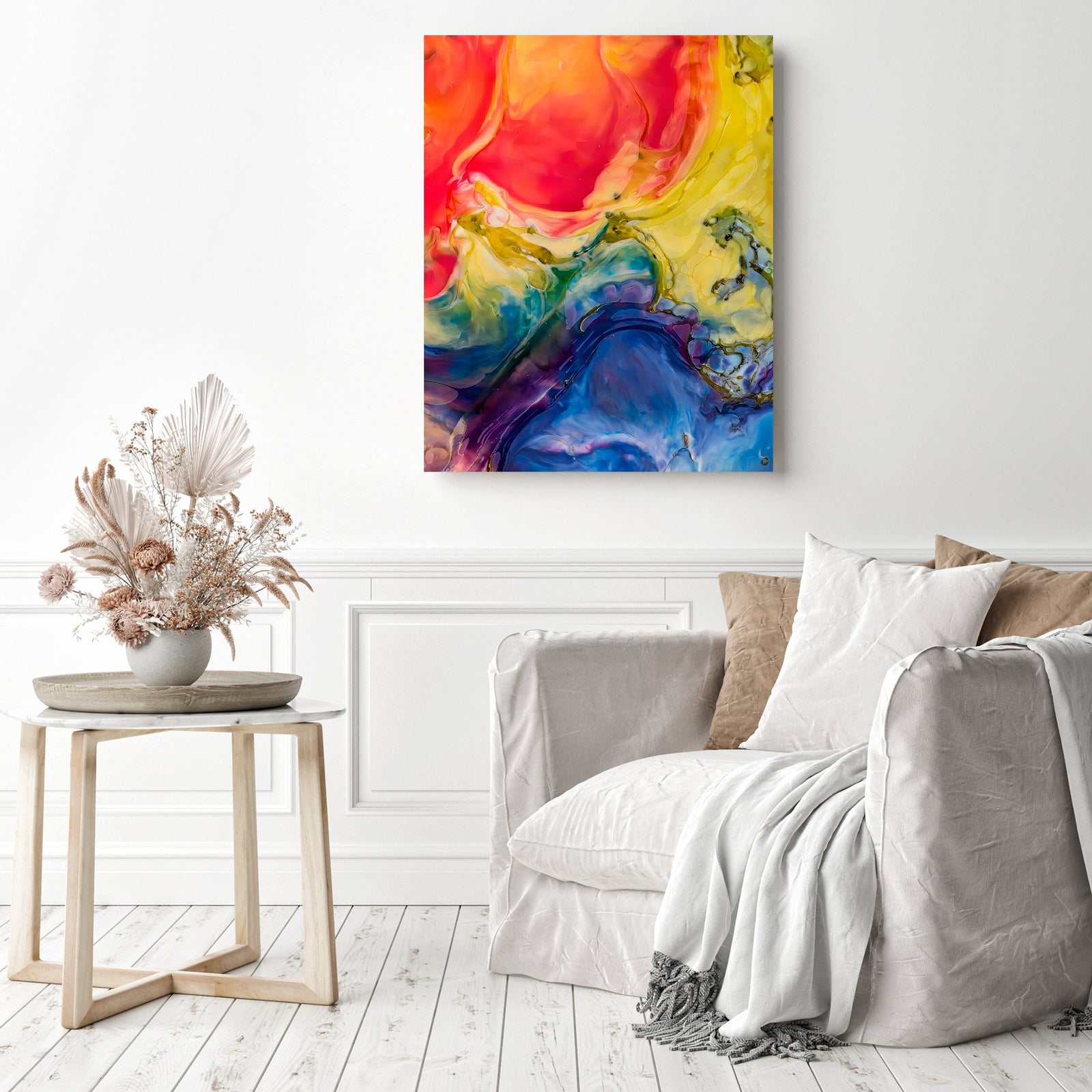 Abstract Color Mix | Diamond Painting Displayed as Home Decor