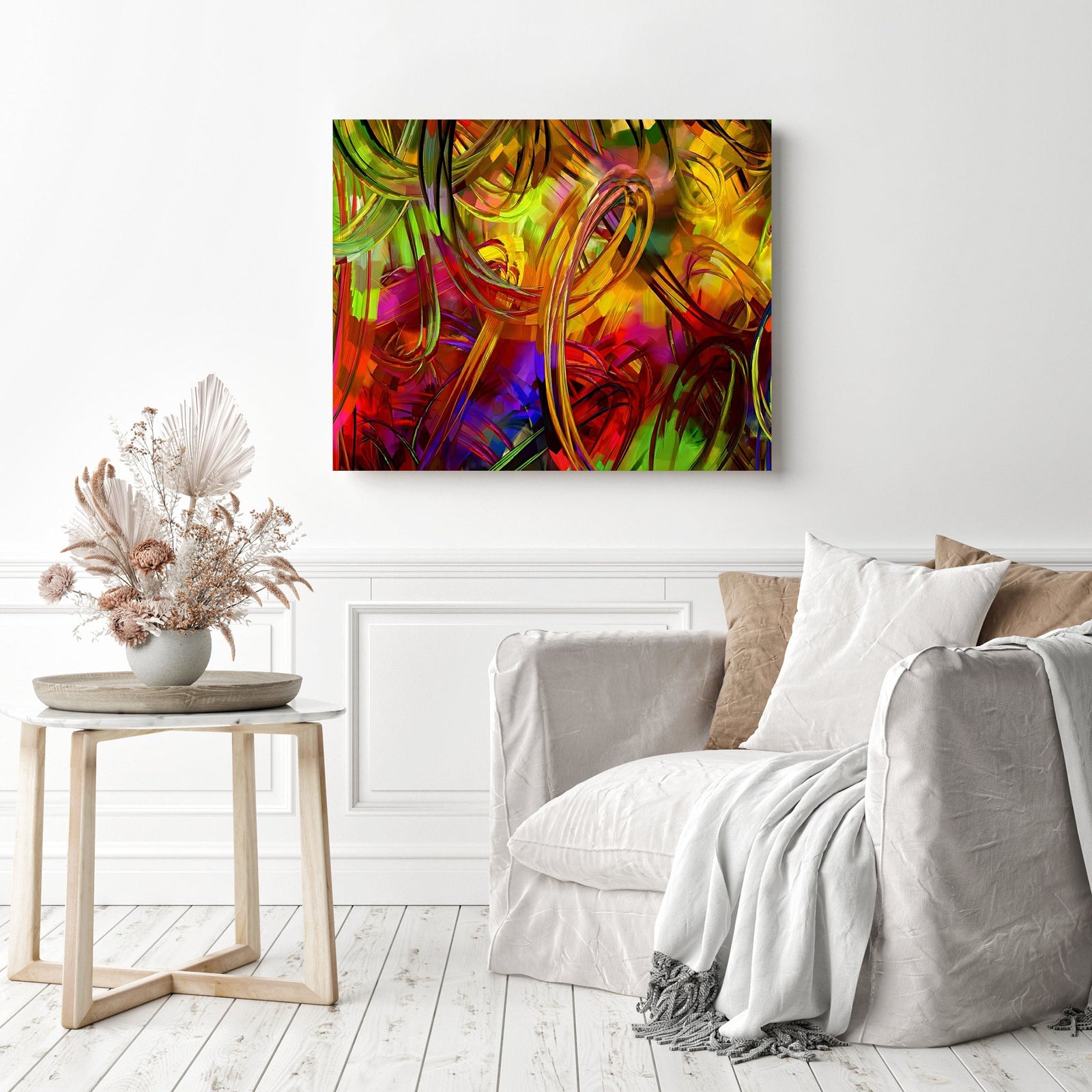 Abstract Swirls | Diamond Painting Displayed as Home Decor