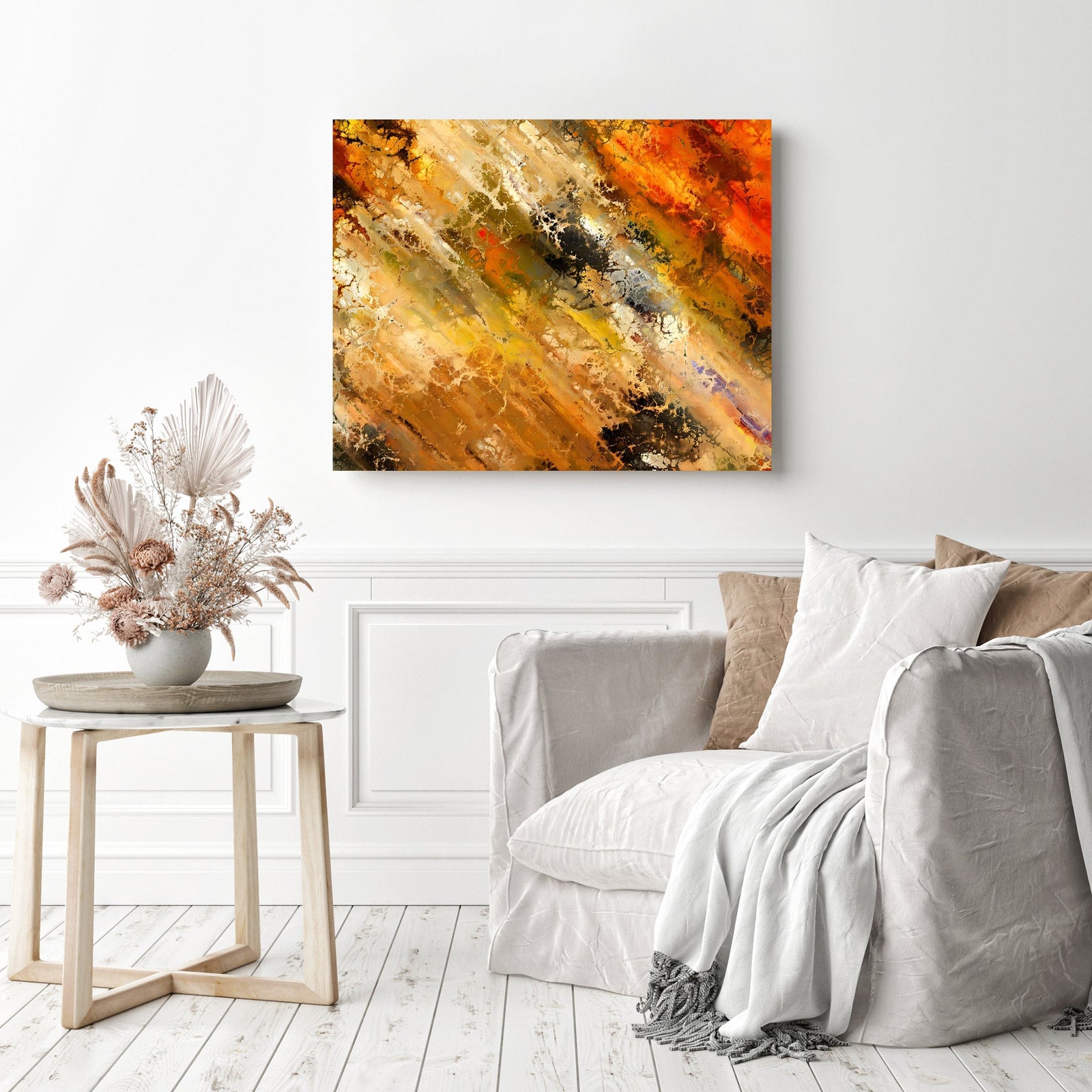 Abstract Autumn Shades | Diamond Painting Displayed as Home Decor