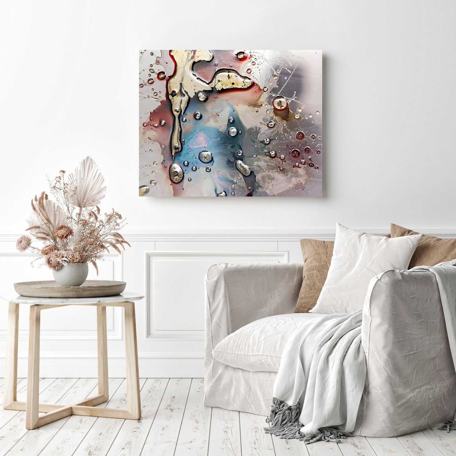 Abstract Fluid Drop | Diamond Painting Displayed as Home Decor