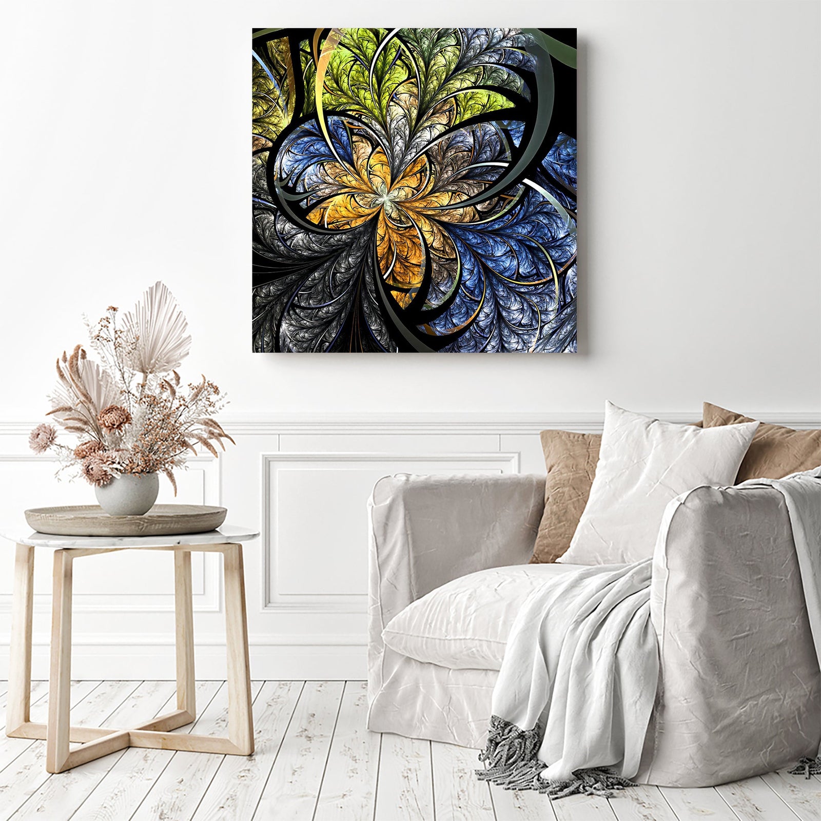 Abstract Forms | Diamond Painting Displayed as Home Decor