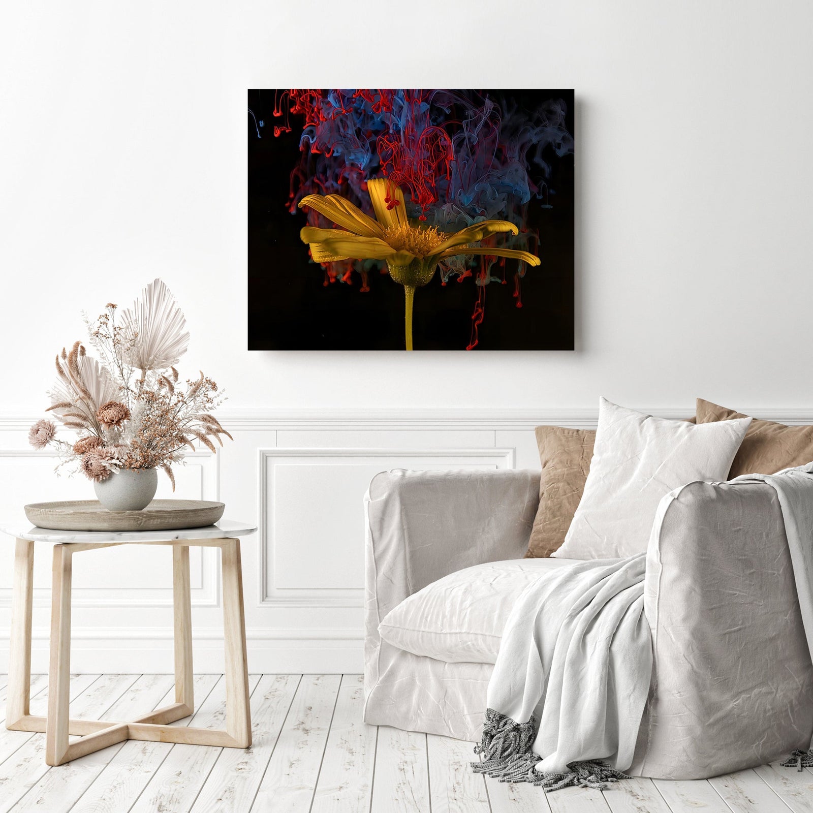 Mystic Abstract Flowers | Diamond Painting Displayed as Home Decor