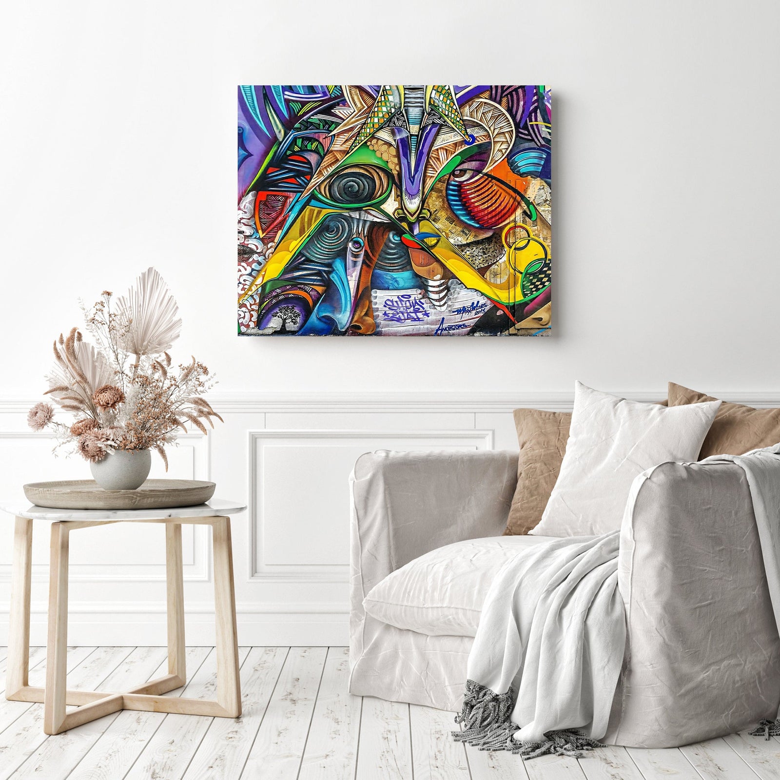 Abstract Expression | Diamond Painting Displayed as Home Decor