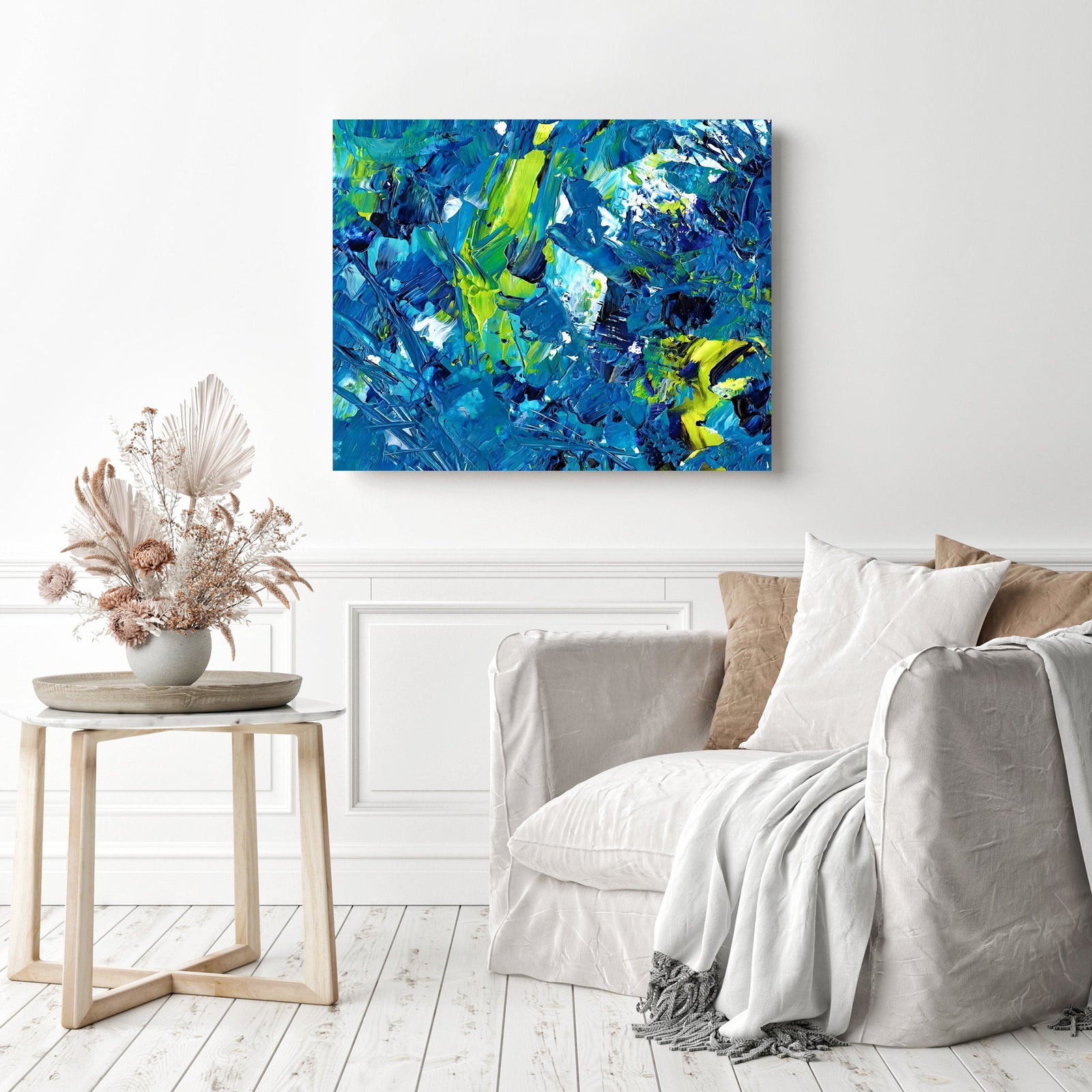 Abstract Canvas | Diamond Painting Displayed as Home Decor